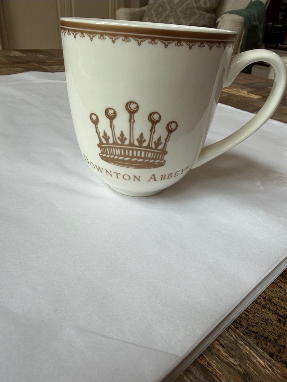 Downton Abbey White and Gold Ceramic Mug